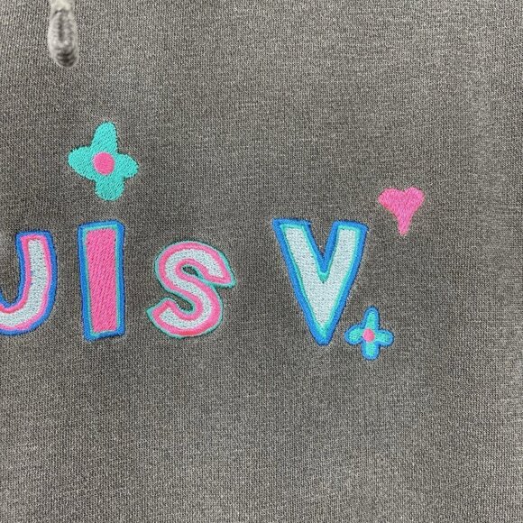 Mega Yacht Unisex Medium Louis Grey Hoodie Sweatshirt Embroidered Colorful - Picture 5 of 16